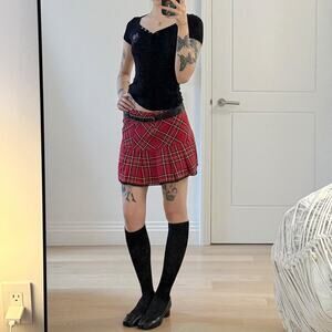 Japanese vintage luccica red plaid